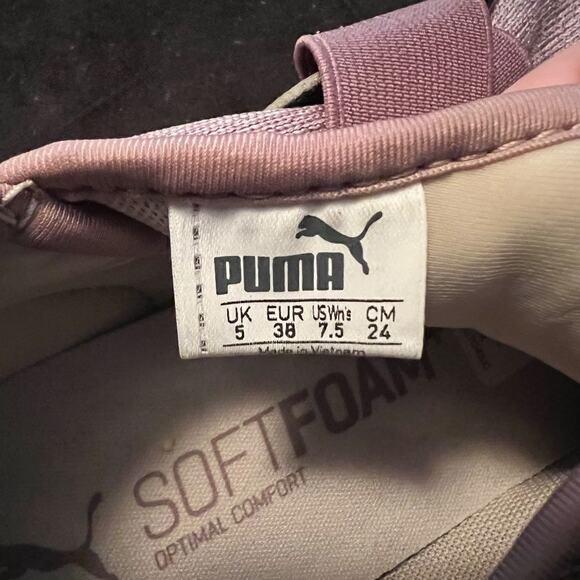 Puma sneakers athletic Soft Foam Optimal Comfort Slip on soft pink/mauve  Sz 7.5 - Picture 10 of 13